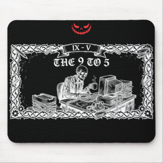 The 9 to 5 Tarot Card | Funny Skeleton Corporate Mouse Pad