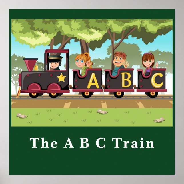The A B C  Train Green Yellow Brown Wheels     Poster (Front)