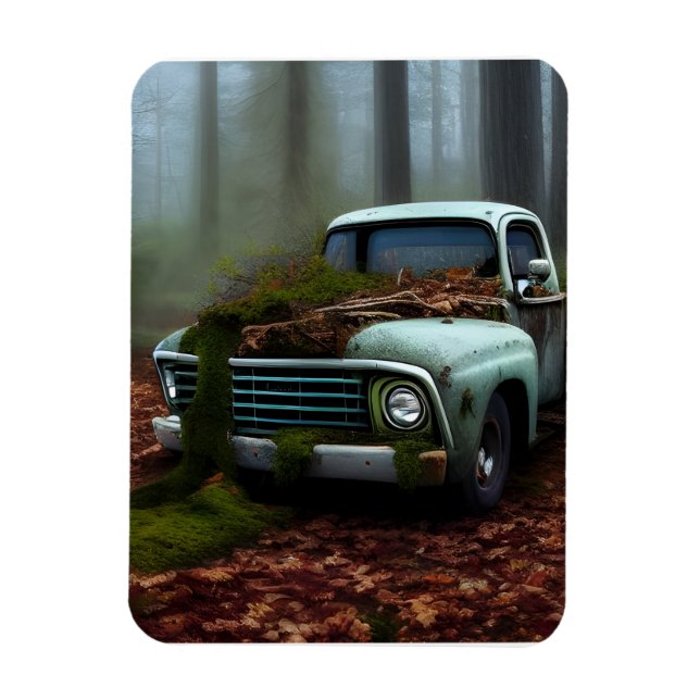 The Abandoned Truck Digital Art   Magnet (Vertical)