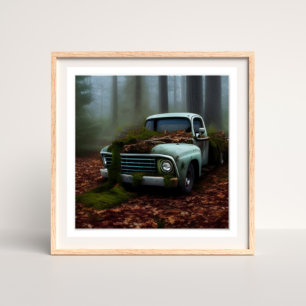 The Abandoned Truck Digital Art Poster