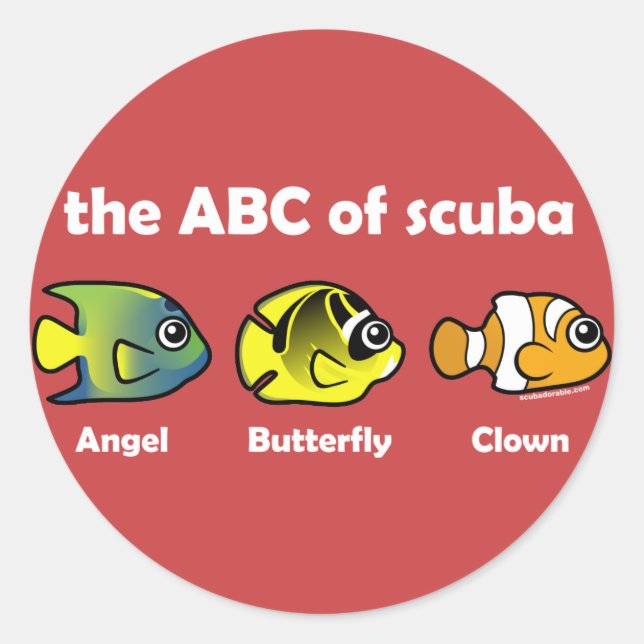 The ABC of Scuba Classic Round Sticker (Front)