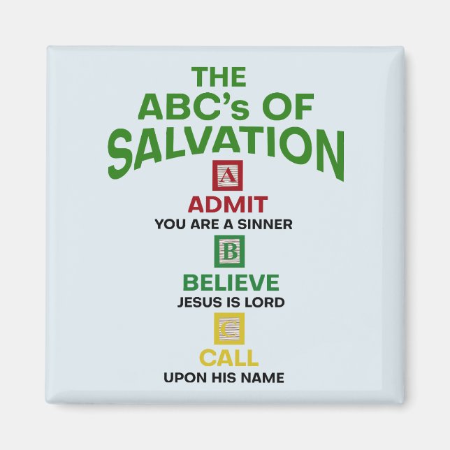 The ABC's of Salvation Magnet (Front)