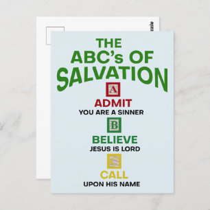 The ABC's of Salvation Postcard