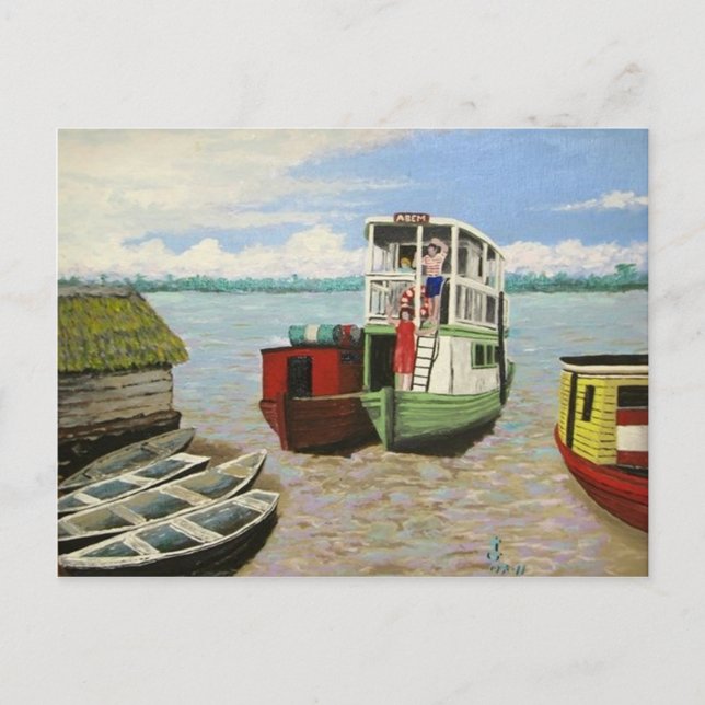 The ABEM Heading Out On The Peruvian Amazon Postcard (Front)