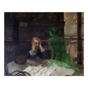 The Absinthe Drinker Glossy Poster