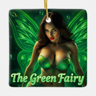 The Absinthe Green Fairy Ceramic Ornament