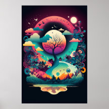 The Abstract Landscape of Swirling Patterns Poster