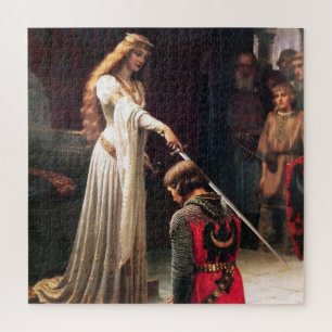 “The Accolade” Mediaeval Painting by Edmund Blair Jigsaw Puzzle