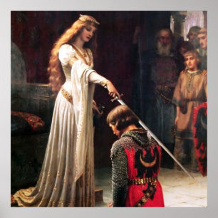 “The Accolade” Mediaeval Painting by Edmund Blair  Poster