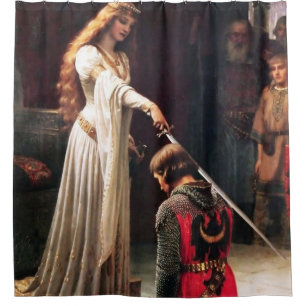 “The Accolade” Mediaeval Painting by Edmund Blair Shower Curtain