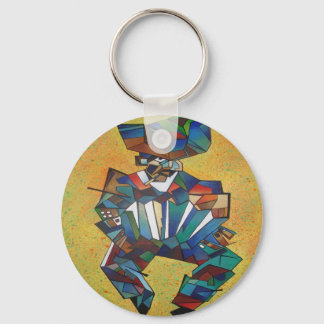 The Accordionist Cubism Art Key Ring