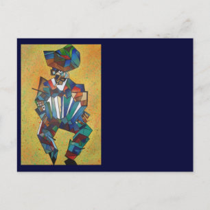 The Accordionist Cubism Art Postcard