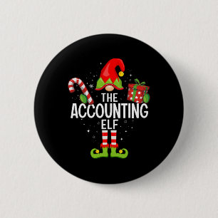The Accounting Elf Family Christmas Pajama Xmas  6 Cm Round Badge