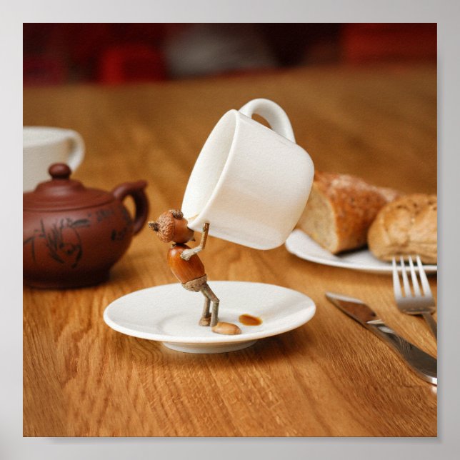 The acorn elf is drinking your coffee poster (Front)