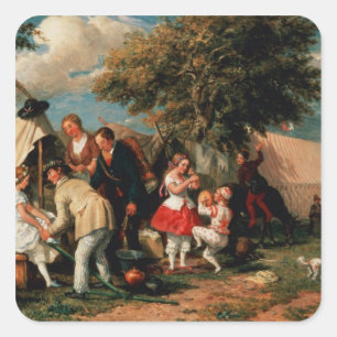 The Acrobats' Camp, Epsom Downs Square Sticker