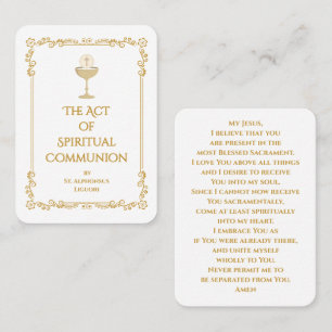 The Act of Spiritual Communion Prayer Card