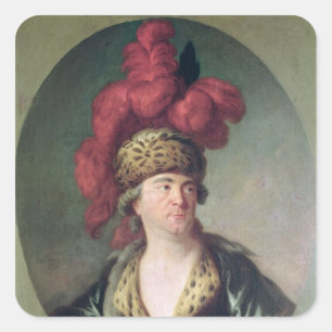 The Actor Lekain in the Role of Genghis Khan Square Sticker