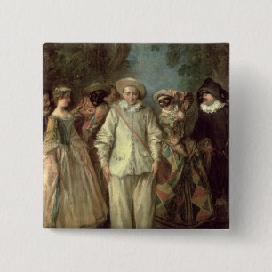 The Actors of the Commedia dell'Arte 15 Cm Square Badge