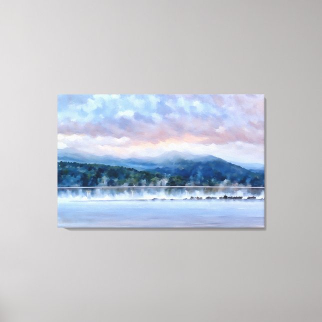 The Adirondack Morning Lake Scene Canvas Print (Front)