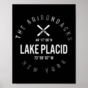 The Adirondacks Lake Placid New York Skiing Snowbo Poster