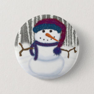 The Adorable Puffy The Snowman 6 Cm Round Badge