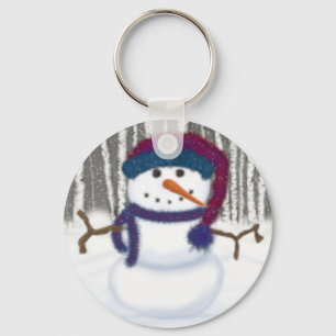 The Adorable Puffy The Snowman Key Ring