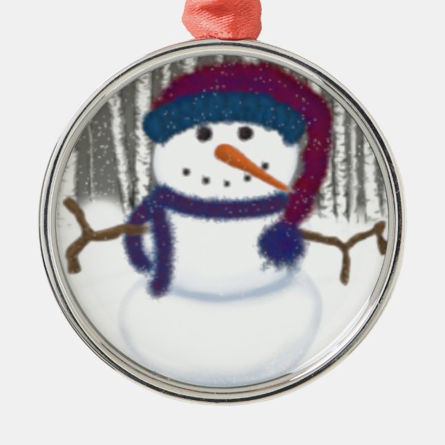 The Adorable Puffy The Snowman Metal Tree Decoration (Front)
