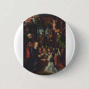 The Adoration of the Christ Child 6 Cm Round Badge