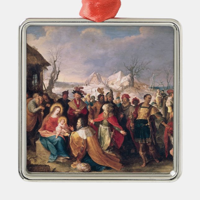The Adoration of the Magi 3 Metal Tree Decoration (Front)