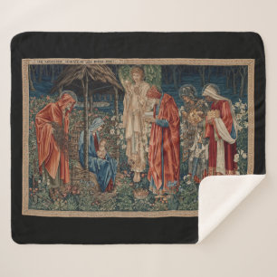 The Adoration of the Magi (by Edward Burne-Jones) Sherpa Blanket