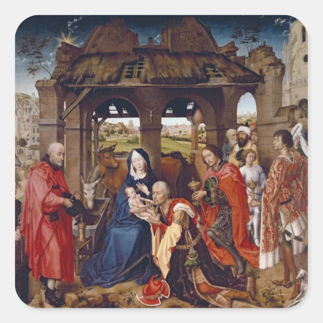 The Adoration of the Magi, c.1455 Square Sticker (Front)