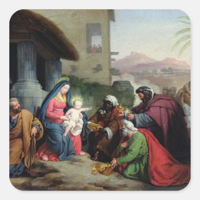 The Adoration of the Magi, c.1833-36 Square Sticker (Front)