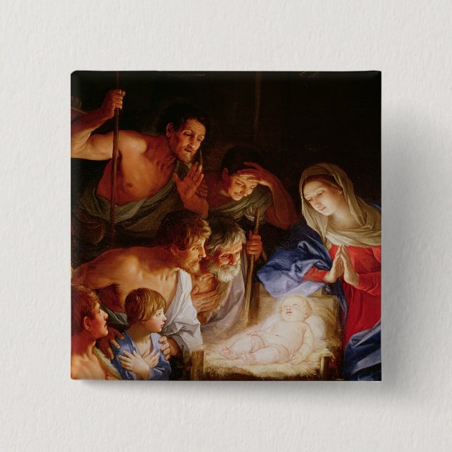 The Adoration of the Shepherds 15 Cm Square Badge (Front)