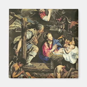 The Adoration of the Shepherds, 1612 (oil on canva Magnet