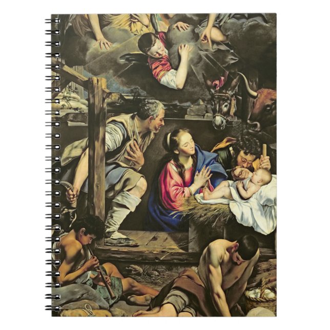 The Adoration of the Shepherds, 1612 (oil on canva Spiral Notebook (Front)