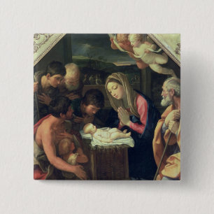 The Adoration of the Shepherds, c.1640-42 15 Cm Square Badge