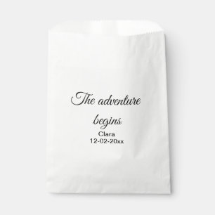 The adventure begins add name date year place favour bags