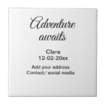 The adventure begins add name date year place tile<br><div class="desc">Design</div>
