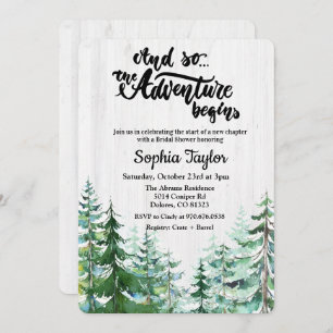 The Adventure Begins Bridal Shower Invitation