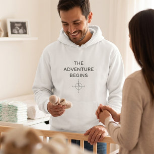 The Adventure Begins Cute New Baby Announcement  Hoodie