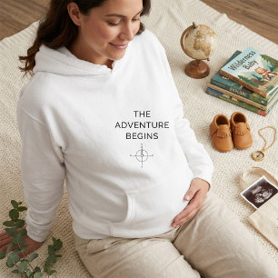 The Adventure Begins Cute New Baby Announcement  Hoodie