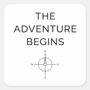 The Adventure Begins Cute New Baby Announcement Square Sticker