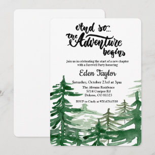 The Adventure Begins Farewell Party Invitation
