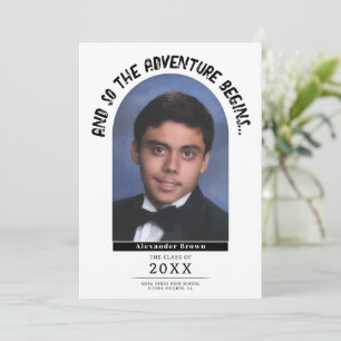 The Adventure Begins Graduation Announcement 