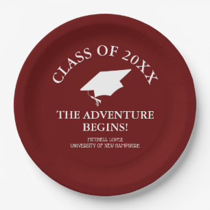 The Adventure Begins Graduation Paper Plate