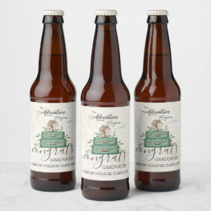 The Adventure Begins Journey Graduation Favour Beer Bottle Label