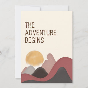 The Adventure Begins Landscape Mountain Wedding Invitation