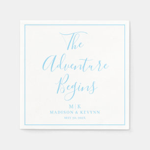 The Adventure Begins Minimal Wedding Napkins