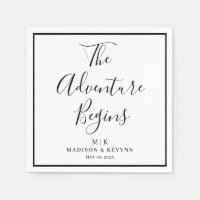 The Adventure Begins Minimal | Wedding Napkins