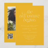 The Adventure Begins Minimal Yellow Wedding